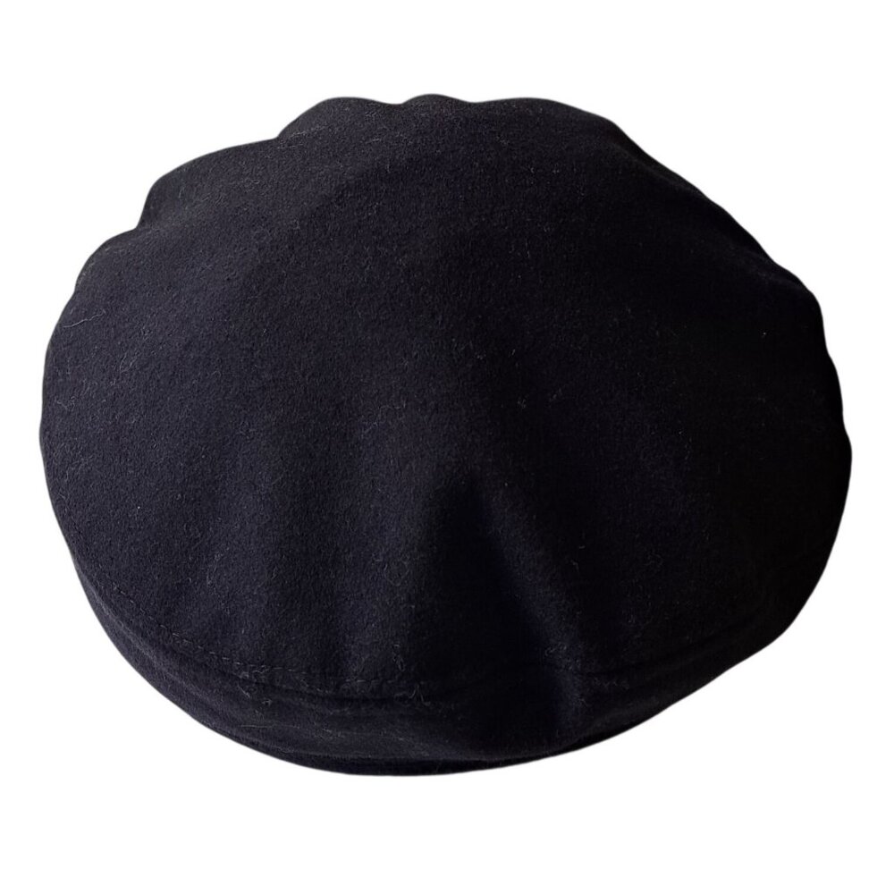 Black Greek Fisherman Cap 85% Wool 15% Nylon Fiddler Biker Sailor Sz Mens 7 1/8 - Picture 5 of 8